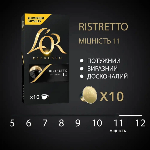 Кофе L'OR Espresso Ristretto 100% Арабика в капсулах 10 шт (8711000891643) - изображение 3
