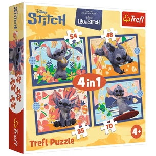 Пазл Trefl Disney Stitch The Movie Отпуск на Гавайях 4 в 1 (35, 48, 54, 70) (5900511346664) изображение 1