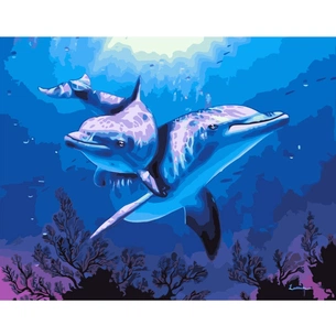 Картина по номерам Strateg Дельфіни 40х50 см (VA-2221) зображення 1