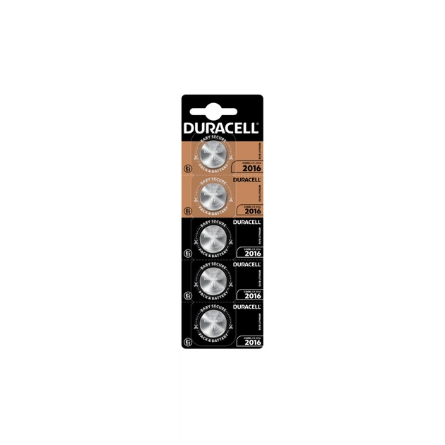 Батарейка CR 2016 / DL 2016 * 5 Duracell (5010979) - зображення 1