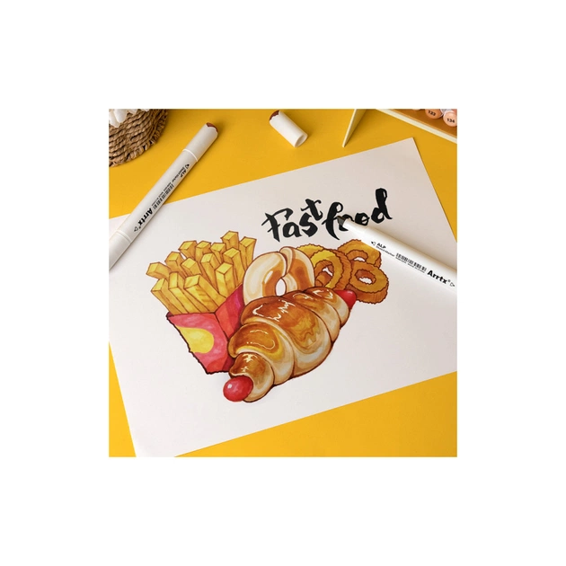 Художній маркер Arrtx Спиртові Alp ASM-02YL 40 кольорів Жовтий тон шкіри шкіри (LC302185) - picture 5