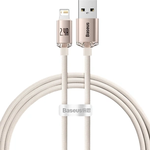 Дата кабель USB 2.0 AM to Lightning 1.2m 2.4A pink Baseus (CAJY001104) зображення 1