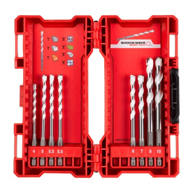 Набор сверл Milwaukee универсальных Multi Material Shockwave 4 – 10 мм (4932471113) - изображение 1