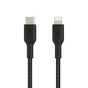 Дата кабель USB 2.0 AM to Lightning 1.0m BRAIDED black Belkin (CAA004BT1MBK) - зменшене зображення 2