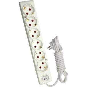 Мережевий подовжувач TECCO 3м 6 постів white (8681277842948) зображення 1