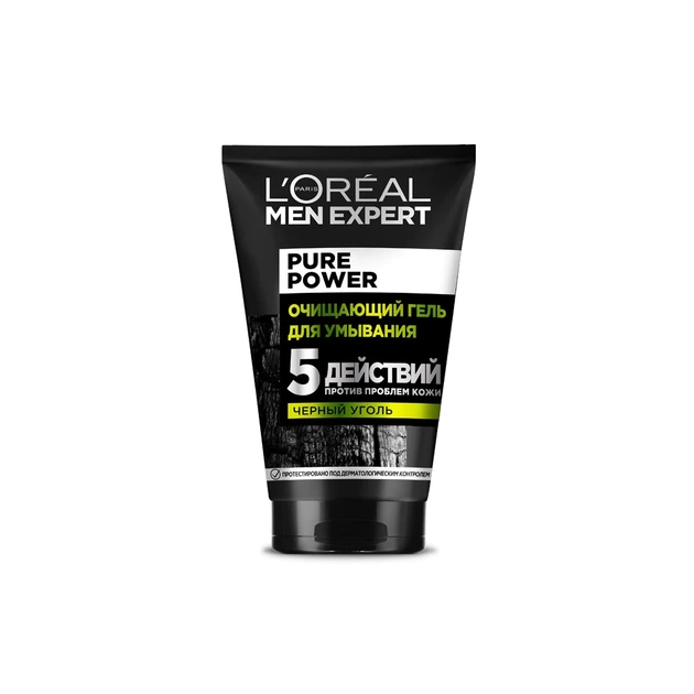 Гель для вмивання L'Oreal Paris Men Expert Pure Power 100 мл (3600523708093) - изображение 1