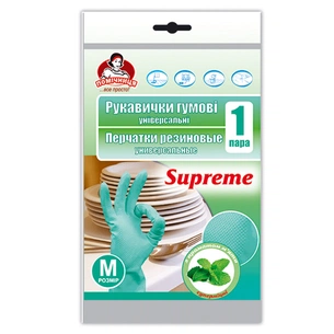 Рукавички господарські Помічниця Supreme з ароматом м'яти Універсальні розмір 7 (М) (4820012349036) зображення 1