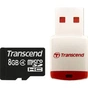 Карта пам'яті Transcend 8Gb microSDHC class 4 (TS8GUSDHC4-P3) - зменшене зображення 1