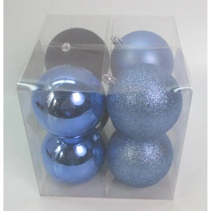 Ялинкова іграшка Novogod`ko 8 шт блакитний mix 8 см (974417) зображення 1