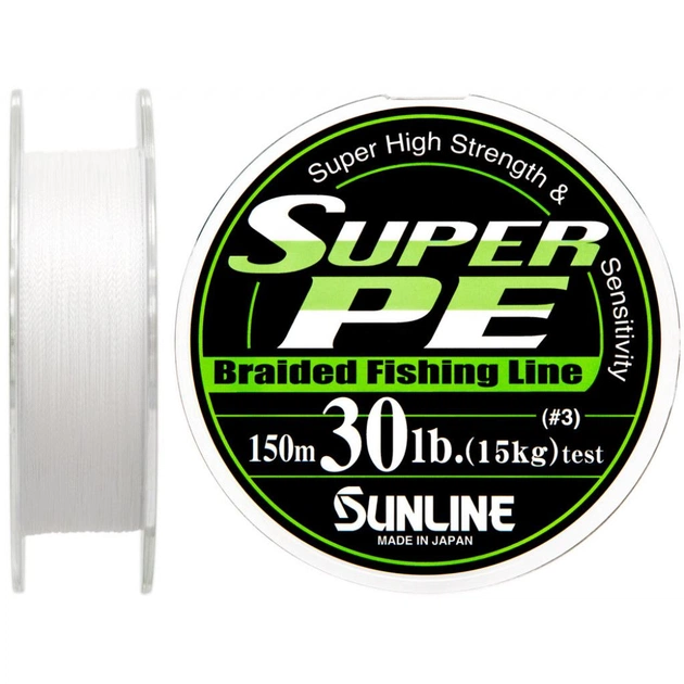 Шнур Sunline Super PE 150м білий 0.28мм 30LB/15кг (1658.01.64) - изображение 1