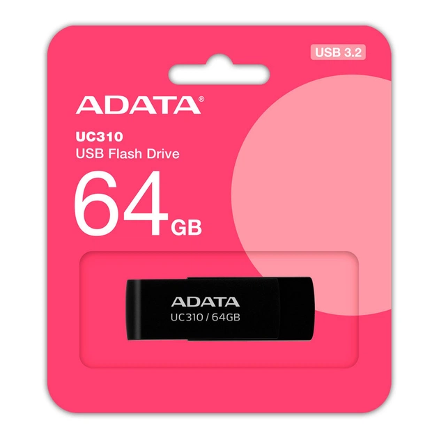 USB флеш накопичувач ADATA 64GB UC310 Black USB 3.0 (UC310-64G-RBK) - изображение 4