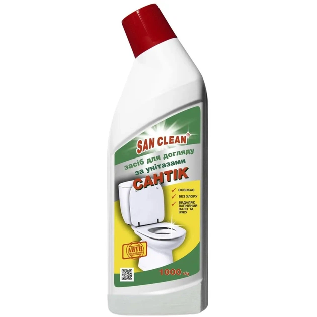 Засіб для чищення унітазу San Clean Сантік Хвоя 1000 г (4820003545850) - зображення 1