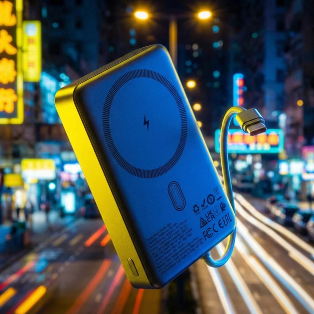 Батарея універсальна HOCO 10000 mAh Origen Dual PD/20W Magnetic with cable Type-C Metal Gray (Q44 / 714983) - зображення 11