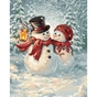 Картина по номерам Strateg Добрі сніговики 40х50 см (VA-1480) - зменшене зображення 1