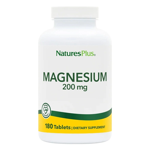 Мінерали Natures Plus Магній, 200 мг, Magnesium, 180 таблеток (NAP-03360) - зображення 1