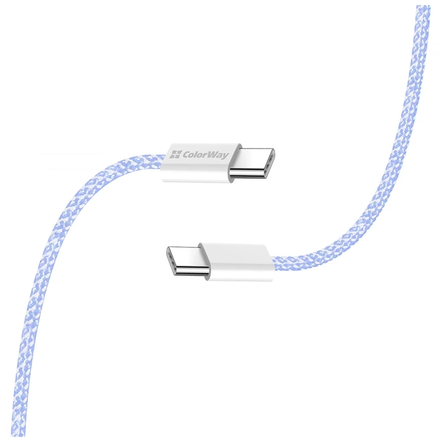 Дата кабель USB-C to USB-C 1.0m 60W 3.0А purple ColorWay (CW-CBPDCC061-PU) - picture 5