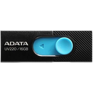 USB флеш накопичувач ADATA 16GB UV220 Black/Blue USB 2.0 (AUV220-16G-RBKBL) зображення 1