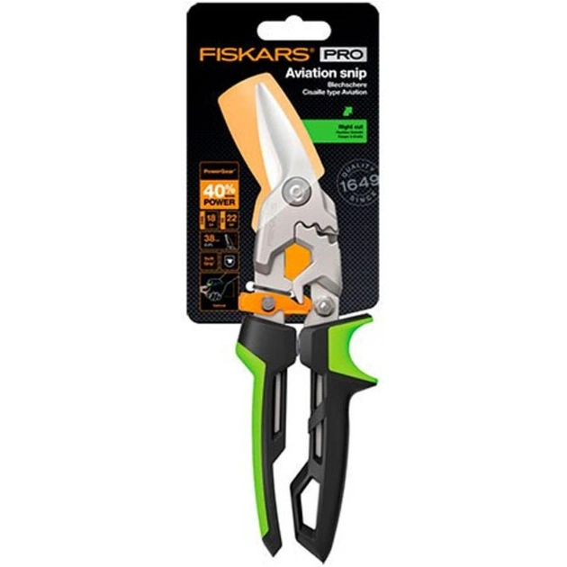 Ножиці по металу Fiskars PowerGear Aviation Snip right (1027208) - picture 3