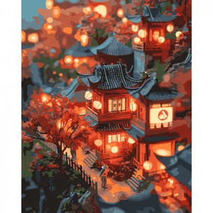 Картина по номерам Santi Вогні Токіо, 40*50 см, LED підсвітка (955082) зображення 1
