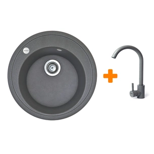 Мийка кухонна Adamant Sun сірий + змішувач (4824296910104) зображення 1