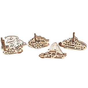 Збірна модель Ugears механічний Фіджет Кораблі (70035) зображення 1