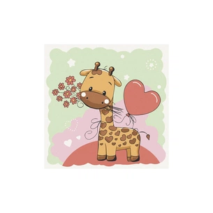 Картина по номерам ArtCraft Жирафик із квітами 30х30 см (15531-AC) зображення 1