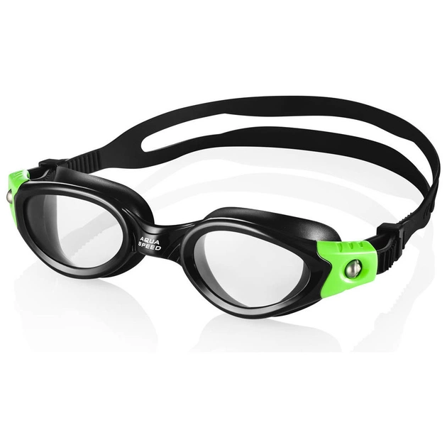 Очки для плавания Aqua Speed Pacific 015-38 6647 чорний, зелений OSFM (5908217666475) - изображение 1