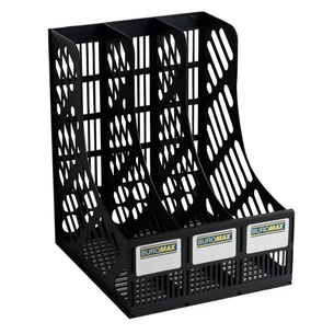Лоток для паперів Buromax вертикальний 3 в 1 чорний (BM.6100) зображення 1