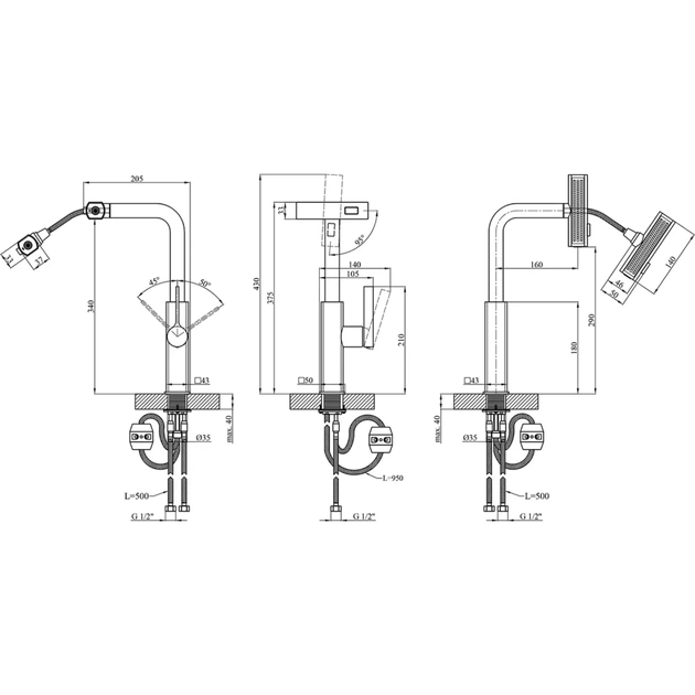 Змішувач Kroner Klassisch-SCH03918 (CV032500) - зображення 11