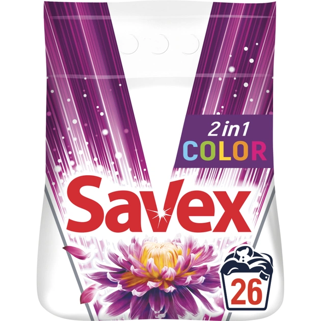 Пральний порошок Savex 2 in 1 Color 4 кг (3800024013188) - изображение 1