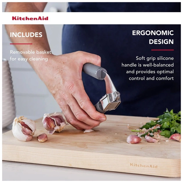 Прес для часнику KitchenAid Coreline 19 см сірий (KAS132OHCGG) - picture 5