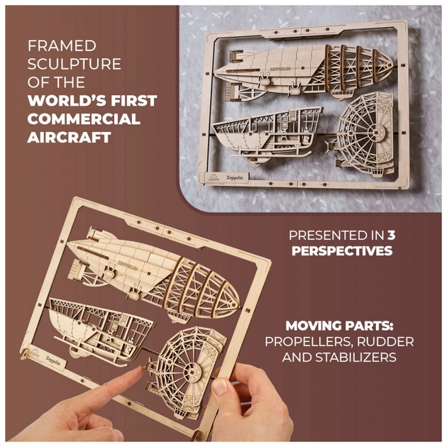 Конструктор Ugears Цепелин 2.5D (6337512) - изображение 10