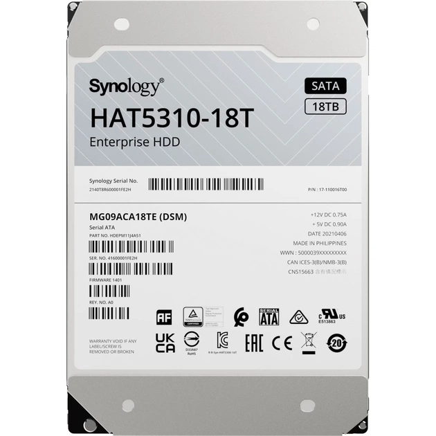 Жорсткий диск для сервера Synology 3.5" 18TБ SATA 7200 (HAT5310-18T) - изображение 1