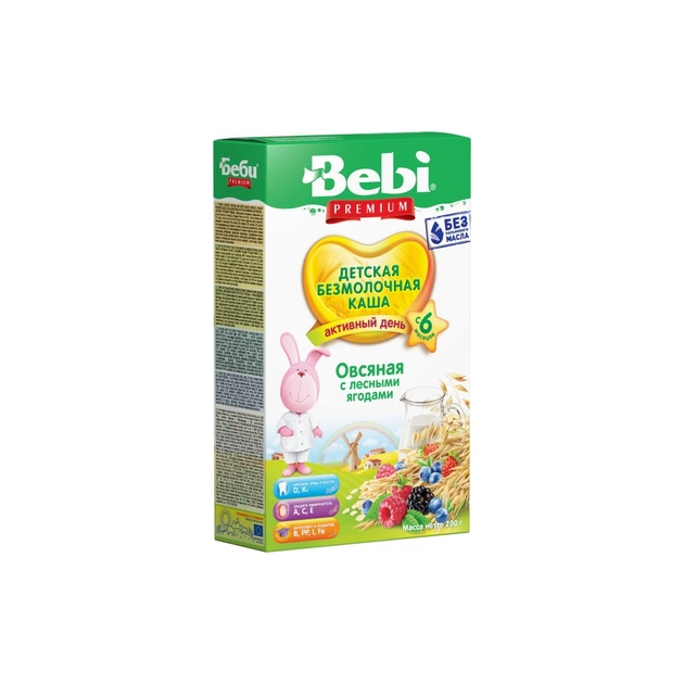 Дитяча каша Bebi Premium вівсяна з лісовими ягодами +5 міс. 200 г (3838471016520) - зображення 1