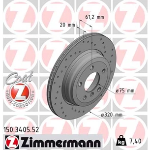 Гальмівний диск ZIMMERMANN 150.3405.52 зображення 1