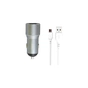 Зарядний пристрій XO TZ09 2.4A/2 USB + cable microUSB Grey (XO-TZ09M-GR) - зменшене зображення 1
