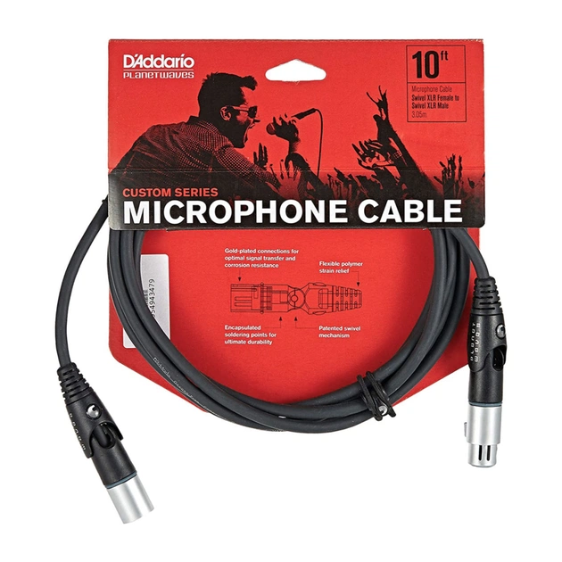 Мікрофонний кабель D'Addario Custom Series Swivel Microphone Cable 3m (PW-MS-10) - picture 5