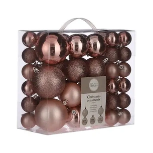 Ялинкова іграшка House Of Seasons Пластик 46 шт Кульки світло-рожеві (8718861797022) зображення 1