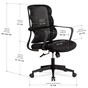 Офісне крісло Mealux Easy Lite Black (HF-L14 F/B) - зменшене зображення 2