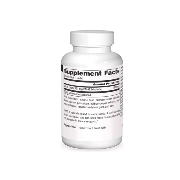 Амінокислота Source Naturals Диметиламіноетанол, 130 мг, DMAE, 50 таблеток (SN0621) - зображення 2