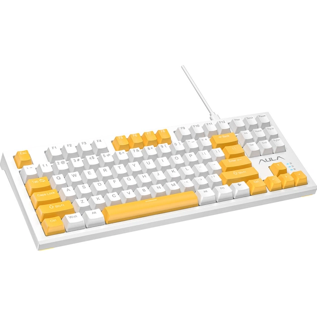 Клавіатура Aula F3032 keycaps plus 21 Yellow keys KRGD Red USB UA White (6948391204680) - зображення 1