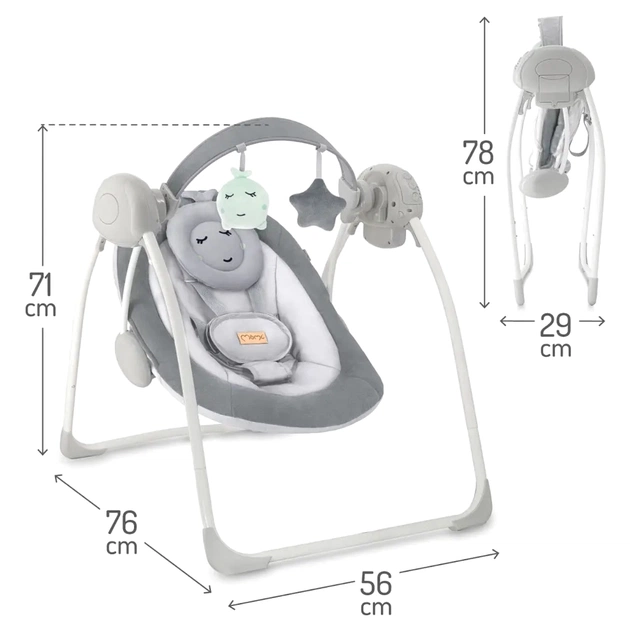Крісло-гойдалка MoMi Kenani Onyx Gray (BULE00048) - зображення 9