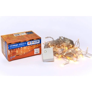 Гірлянда Delux ICICLE С 75LED 2х0.7 м теплий білий/прозорий IP20 (90017986) зображення 1