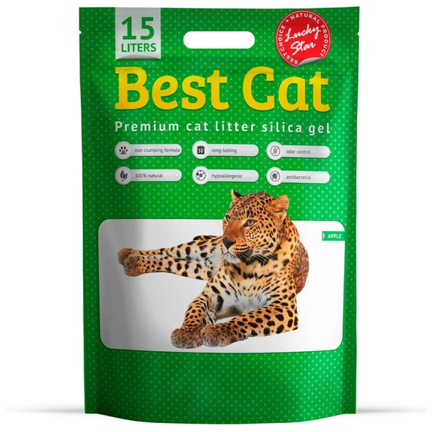 Наповнювач для туалету Best Cat Green Apple Силікагелевий 15 л (4820281500435) - picture 1