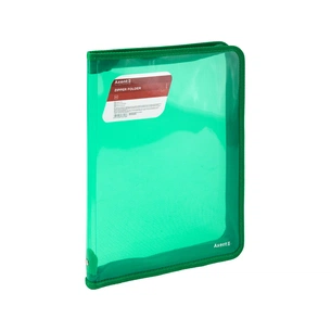 Папка на блискавці Axent об'ємна A4 550 мкм Прозора Зелена (1801-26-A) зображення 1