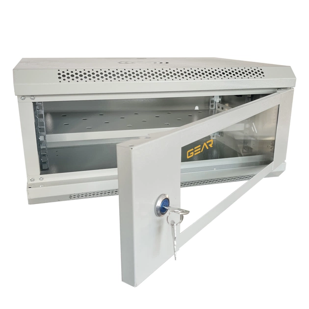 Шкаф настенный GEAR 4U 19" 600x600x240 мм, + полка 19", grey (GWMSN-4U-600-600G) - изображение 5