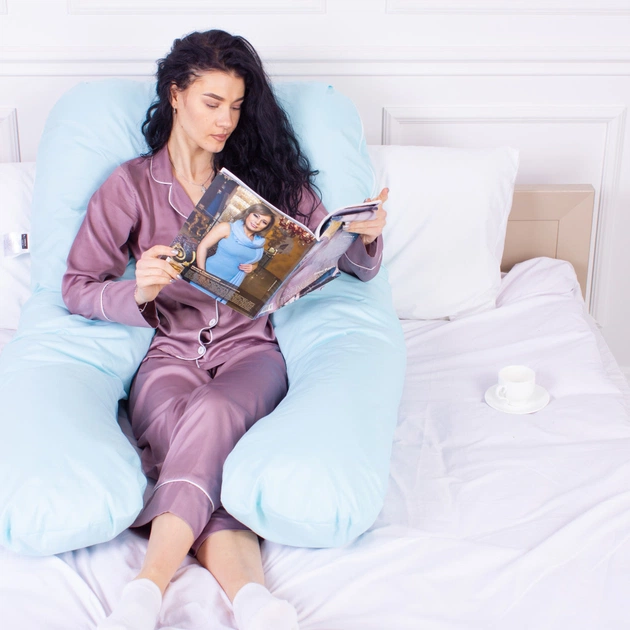 Подушка MirSon для вагітних та відпочинку Eco Line №8013 U-подібна Blue (2200006178378) - picture 7