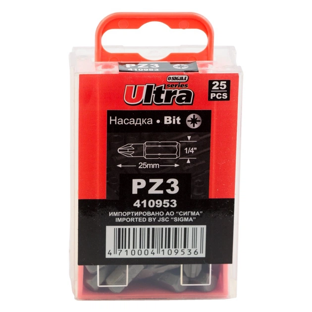 Набір біт Ultra PZ3x25мм 1/4" 25шт S2 (4010602) - picture 6