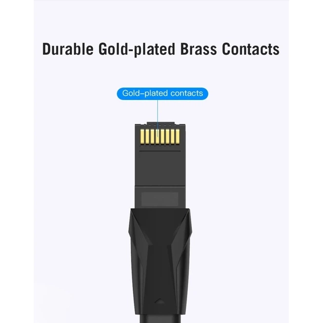 Патч-корд 0.5м, UTP cat 6 RJ-45 black Vention (IBJBD) - picture 5