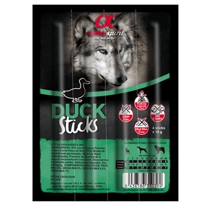 Ласощі для собак Alpha Spirit DOG Sticks Duck напіввологі з качки, палички 40 г (8437013576970) зображення 1